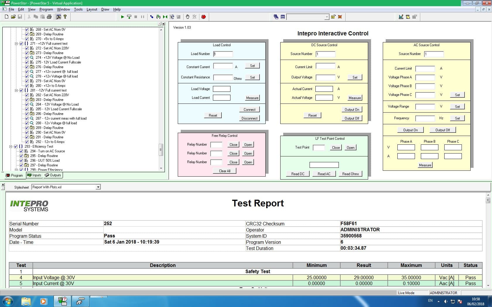 PowerStar test executive — PowerStar